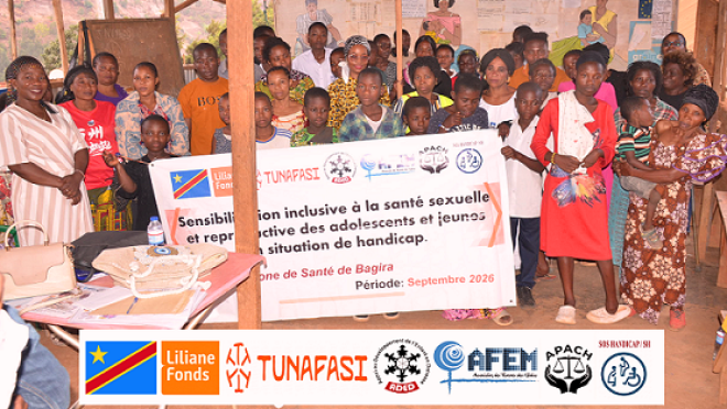 Bagira / Bukavu : Grâce au programme Tunafasi, AFEM sensibilise les jeunes en situation de handicap sur la santé sexuelle et reproductive
