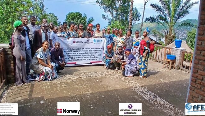 Minova-centre / Kalehe / Sud Kivu : AFEM renforce les capacités de 30 membres des Noyaux Clubs d’Écoute NCE pour prévenir les violences basées sur le genre