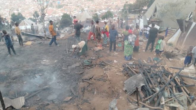 Ciriri / Bagira / Bukavu : Des familles sans abris après un incendie qui a consumé 25 maisons et 10 détruites sur avenue Busani